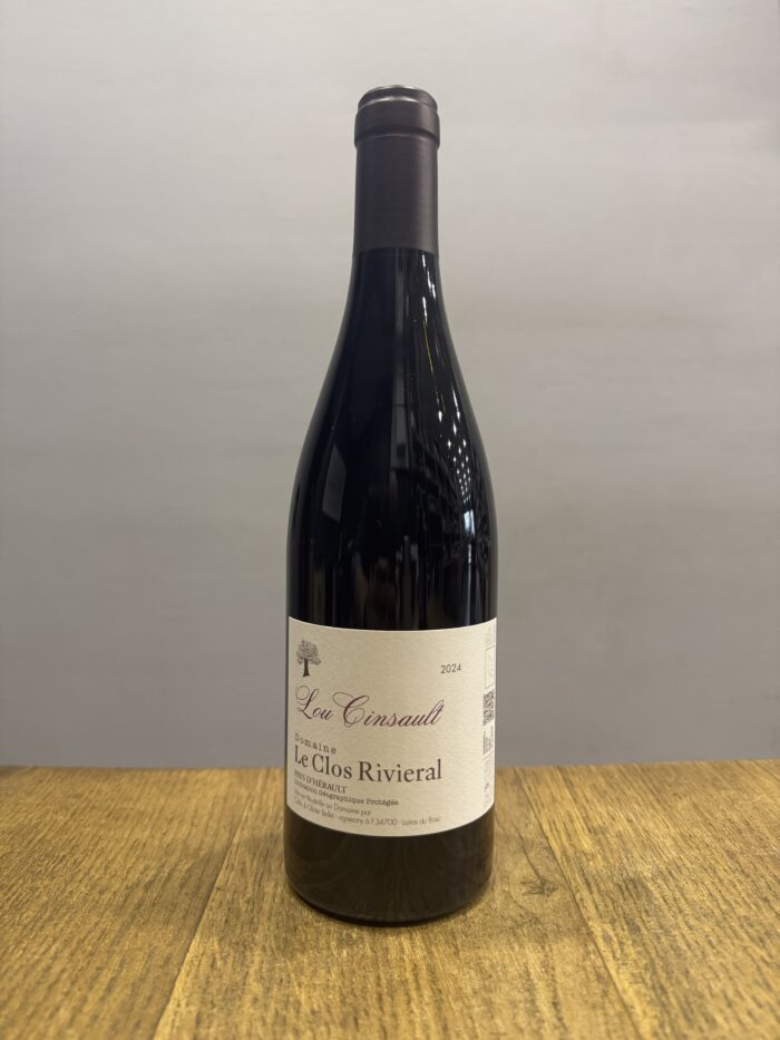 IGP Pays d’Hérault - Domaine Le clos Rivieral - Lou Cinsault 2024